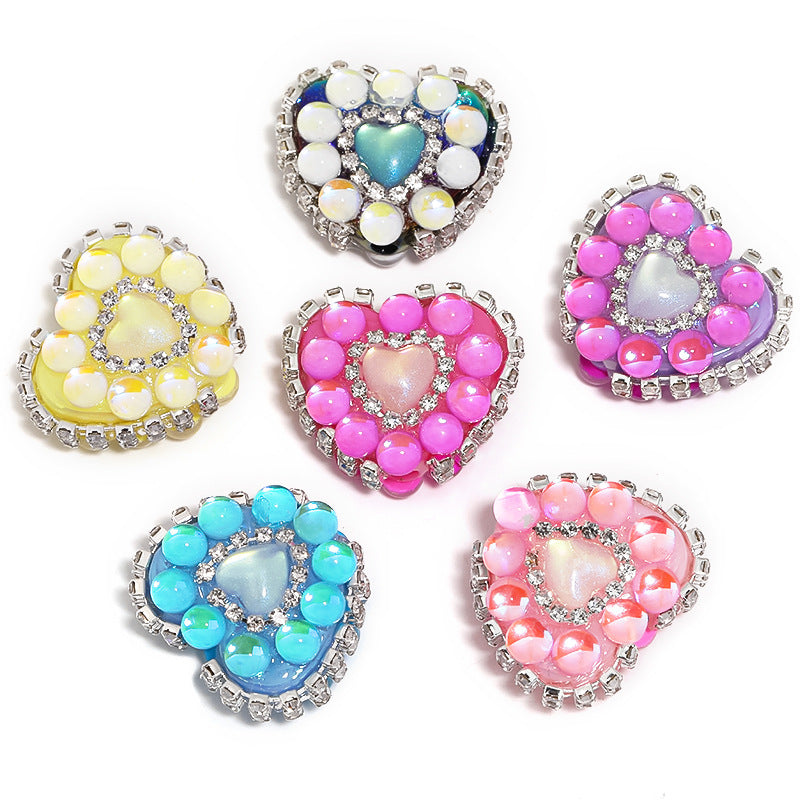 Wholesale DIY Aurora Mermaid Love Beads Rhinestone Chain Acrylic Beads