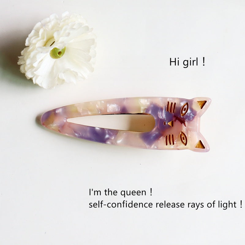 Wholesale of Cute and Sweet Cat Acetic Acid Board Hair Clips