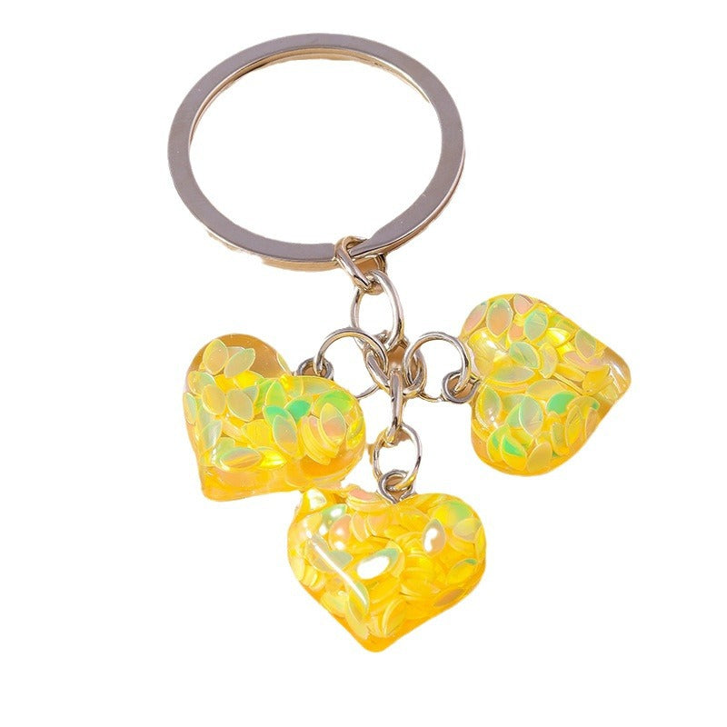 Wholesale Color Love Sequin Keychains