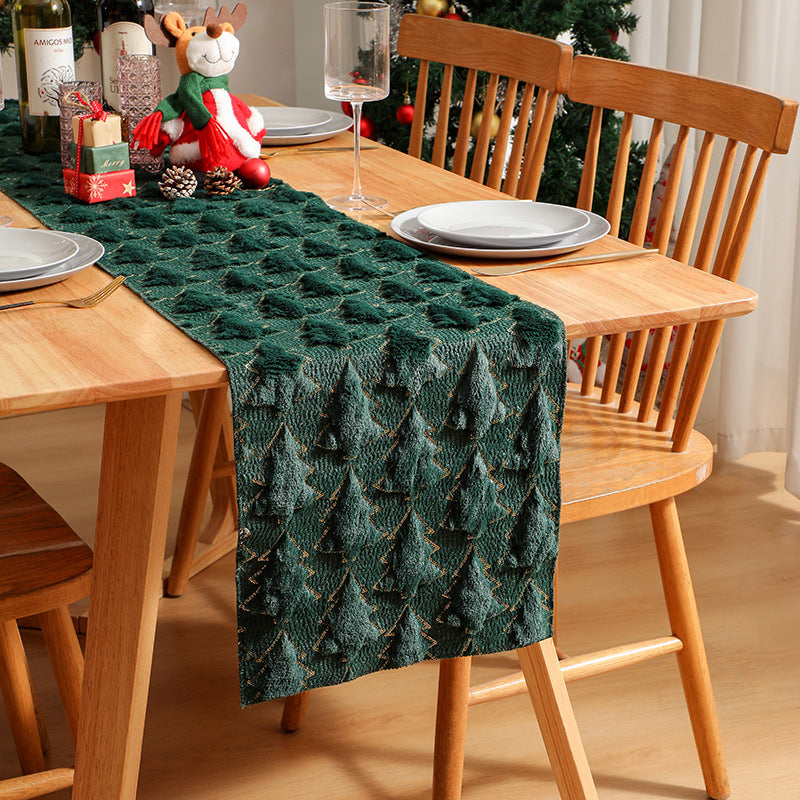 Wholesale Christmas Quilted Sequin Table Flag Tablecloth Christmas Party Decoration Shopping Mall Layout Tablecloth