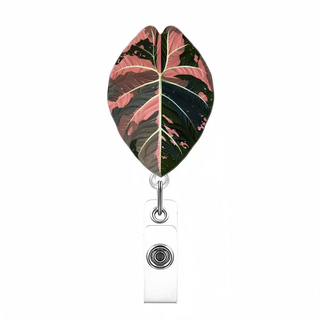 Wholesale Colorful leaves Badge Reels