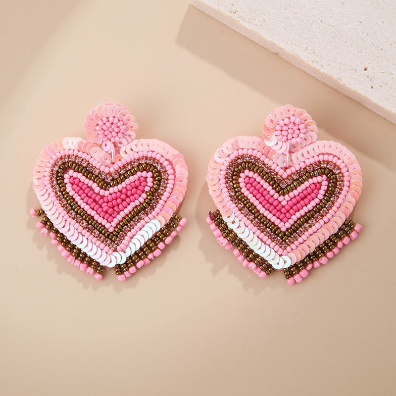 Wholesale Love Fabric Handmade Rice Ball Earrings