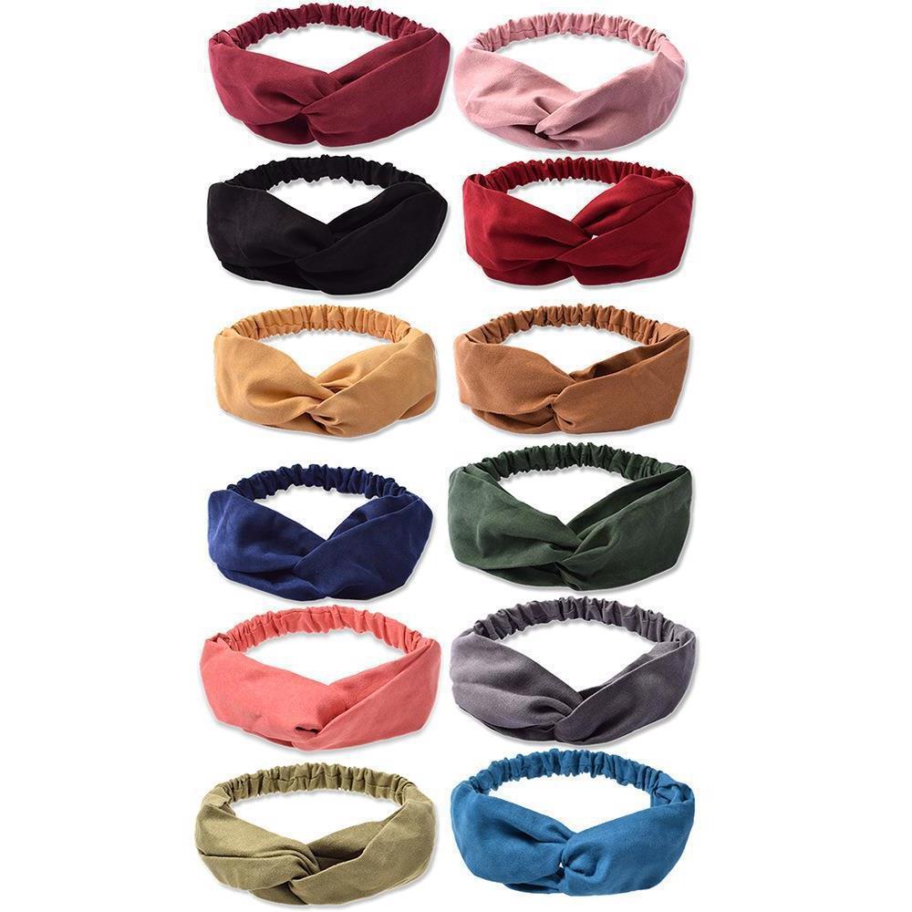 Wholesale Suede Cross Knit Face Wash Headband