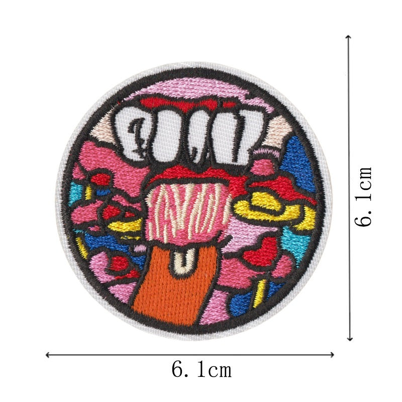 Wholesale Embroidered Round Cartoon Animal Patches Heat Activated Adhesive Set Of 9 For ets Bags DIY Repair And Resale