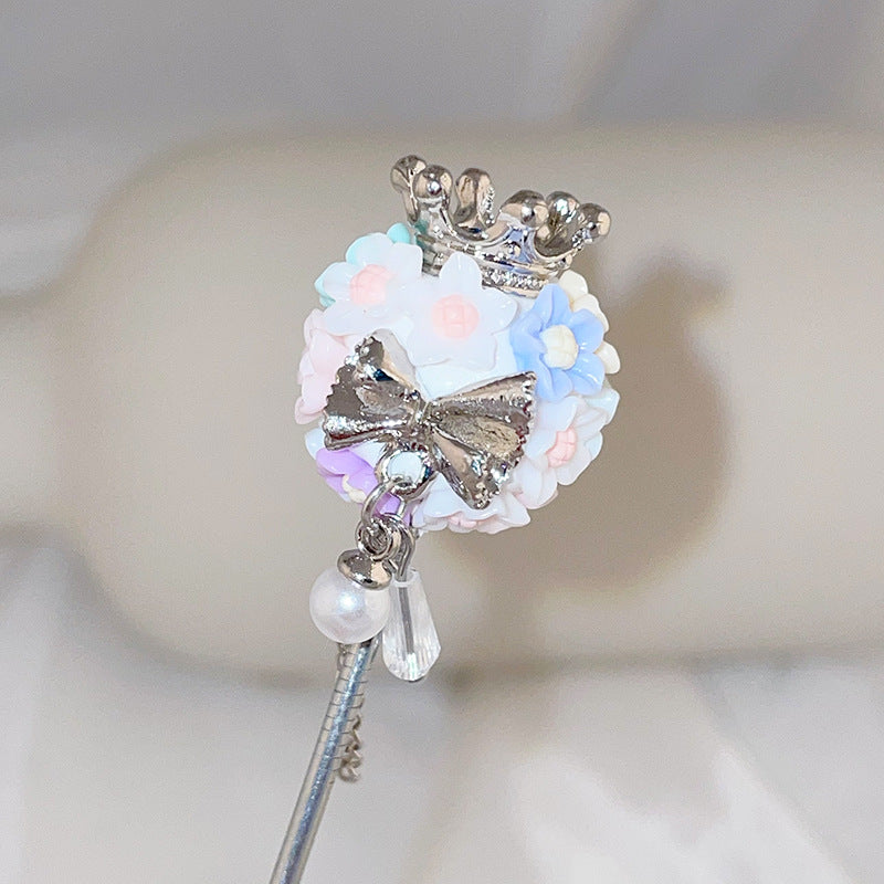 Wholesale Luminous Gemstone Tassel Flower Polymer Clay DIY Beads