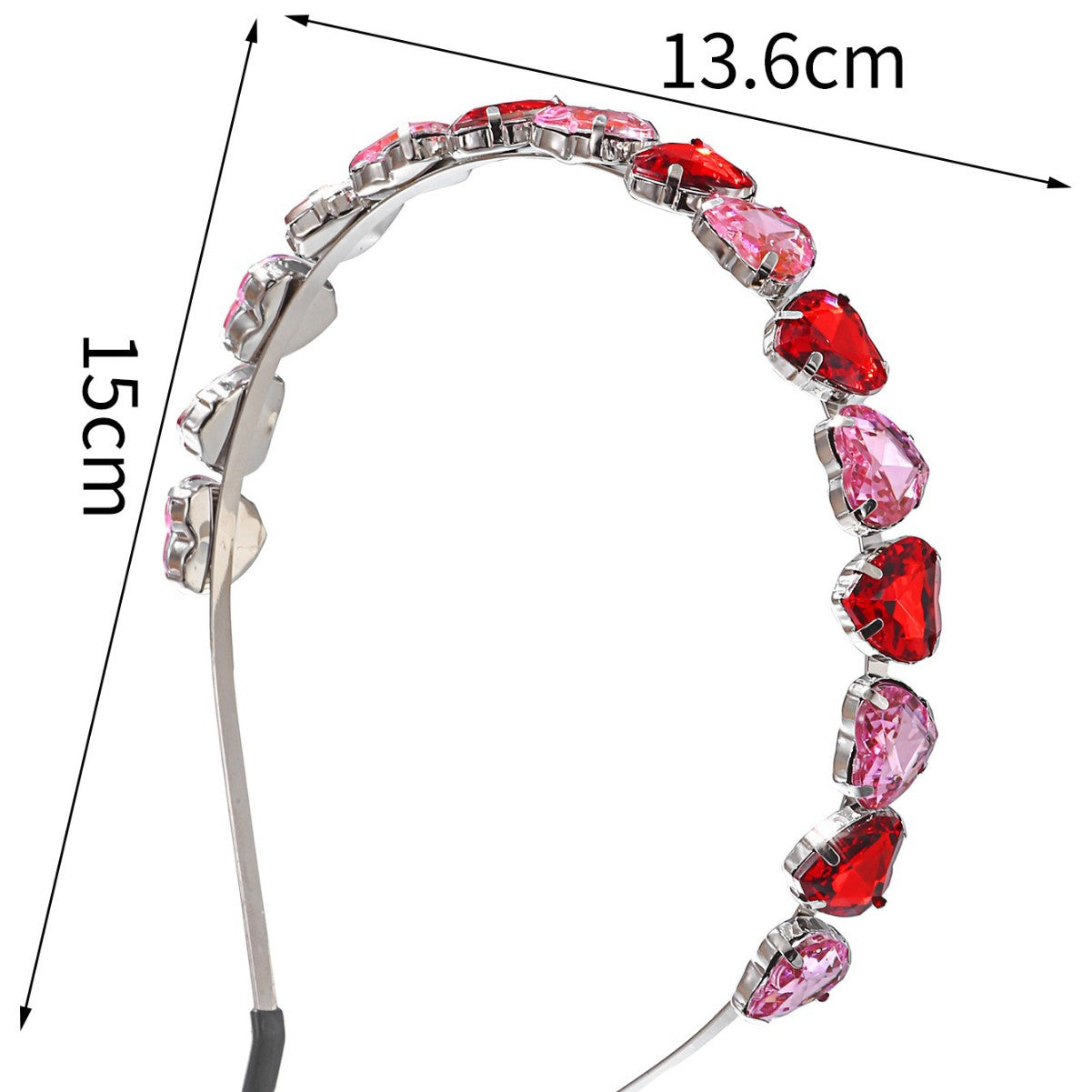 Wholesale Simple Fashion Environmental Protection Metal Material Peach Heart Gem Hair Hoop Women's Valentine's Day Mother's Day Hair Accessories
