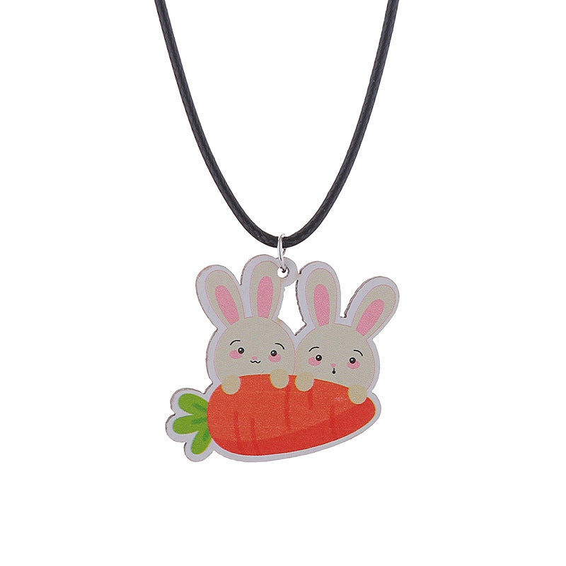 Wholesale Easter rabbit Flower Basket Cute Wood Earrings