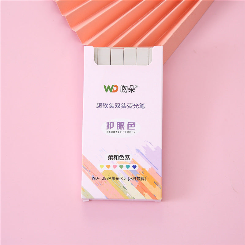 Wholesale Double Ended Plastic Highlighter Set 6pcs