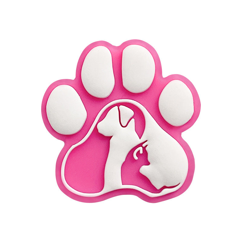 Wholesale 10PCS Creative Dog Paw Print Silicone Beads
