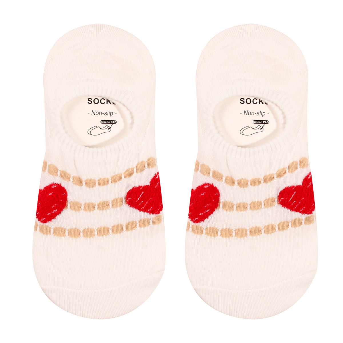 Wholesale Valentine's Day Love Invisible Socks Shallow Mouth Silicone Non-falling Boat Socks