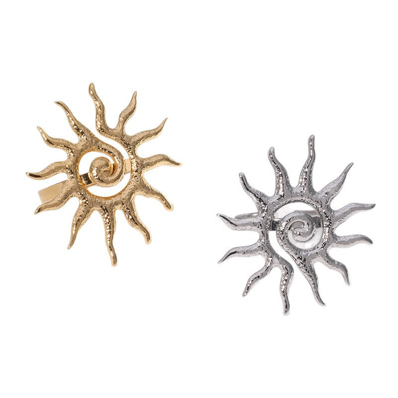 Wholesale Stainless Steel Open Sun Ring Luxury Jewelry