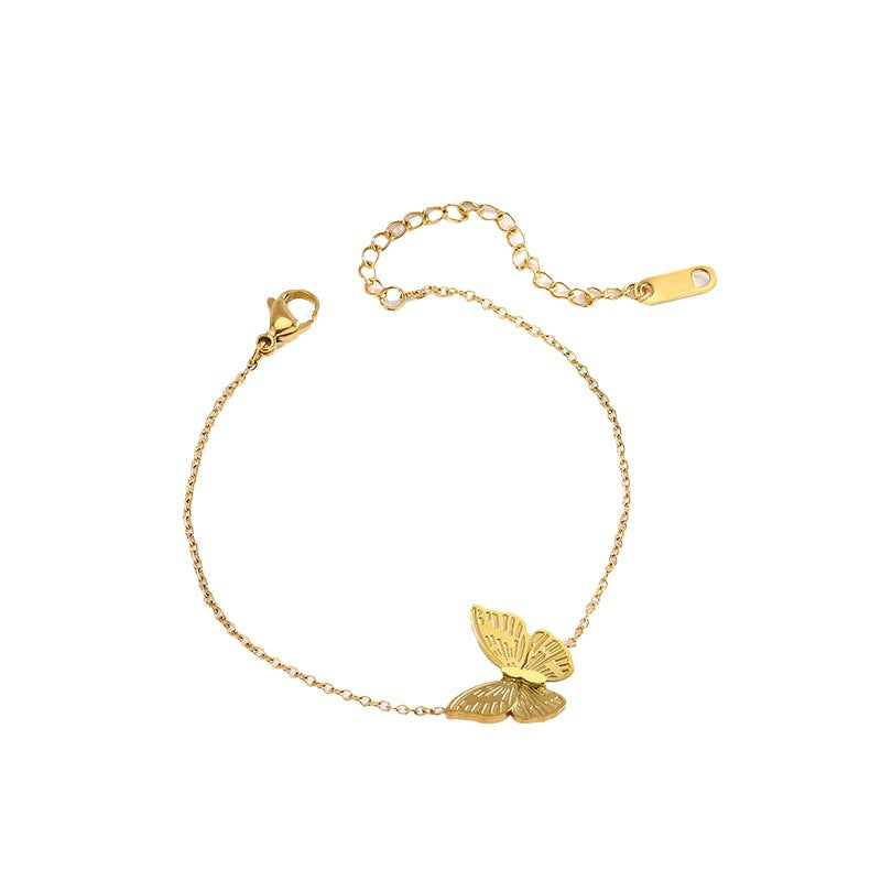 Wholesale Butterfly 18k Gold Titanium Bracelet