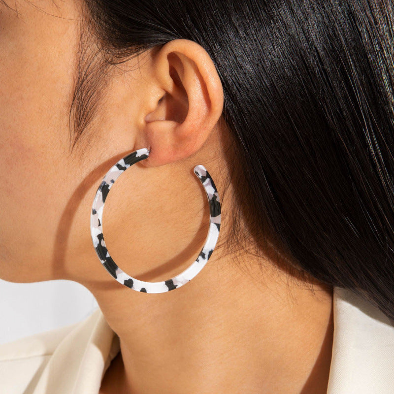 Wholesale Colorful leopard print fabric earrings