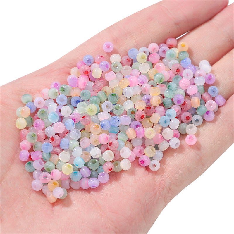 Wholesale  2 Packages  (150pcs/pack)  Cat's Eye Jade Fantasy Colorful Diy Glazed Beads
