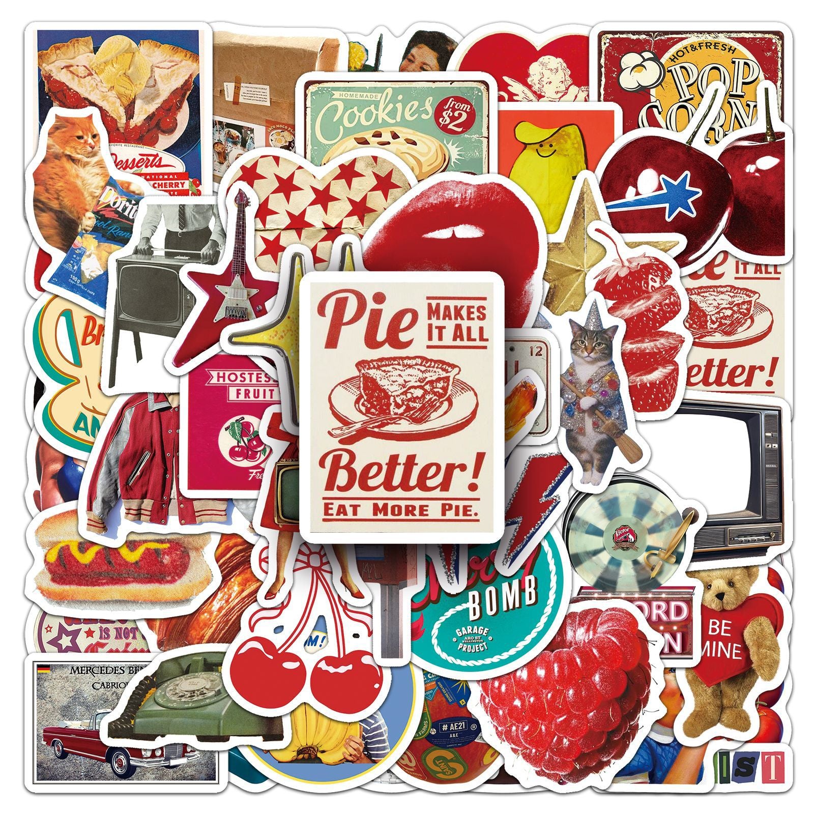 Wholesale 50 Trendy Cool American Retro Graffiti Stickers