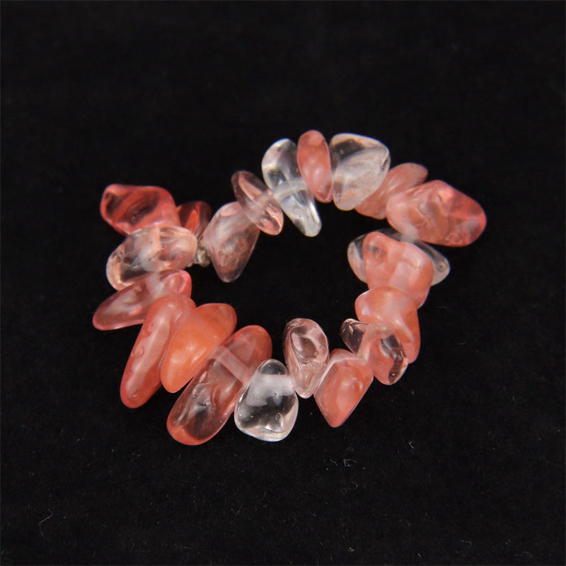 Wholesale Personality Hand-worn Natural Gravel Elastic Ring Women