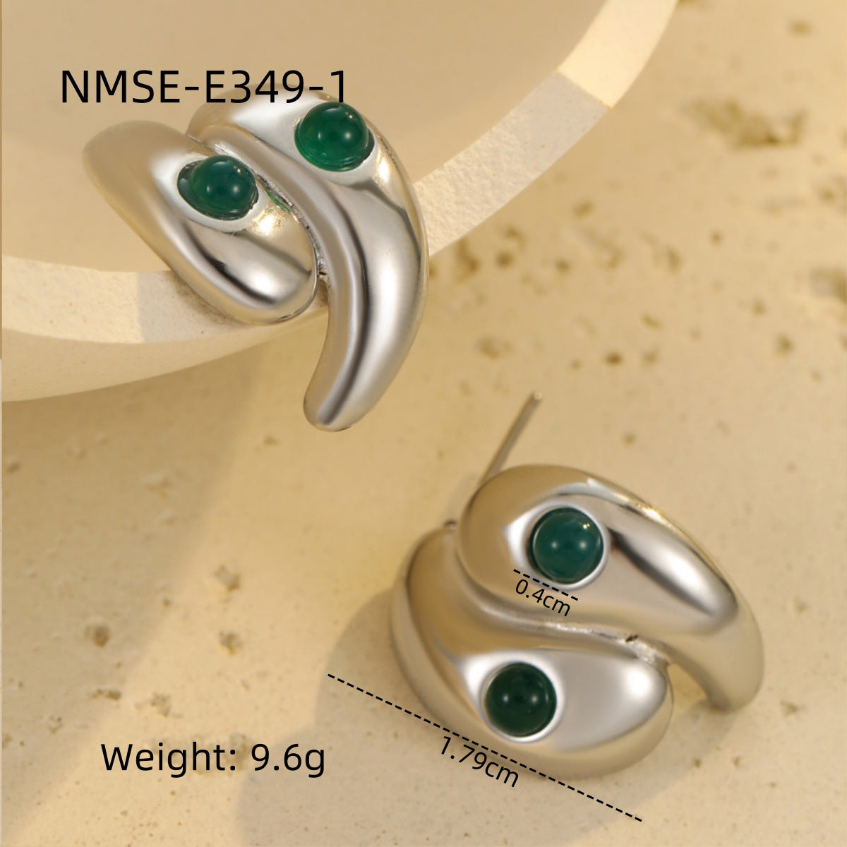 Wholesale Water droplet shaped heart shape Stainless Steel Earrings