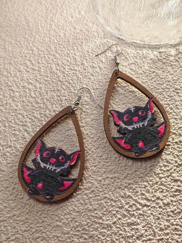 Wholesale Halloween Series Horror Ghost Bat Spider Skull Earrings
