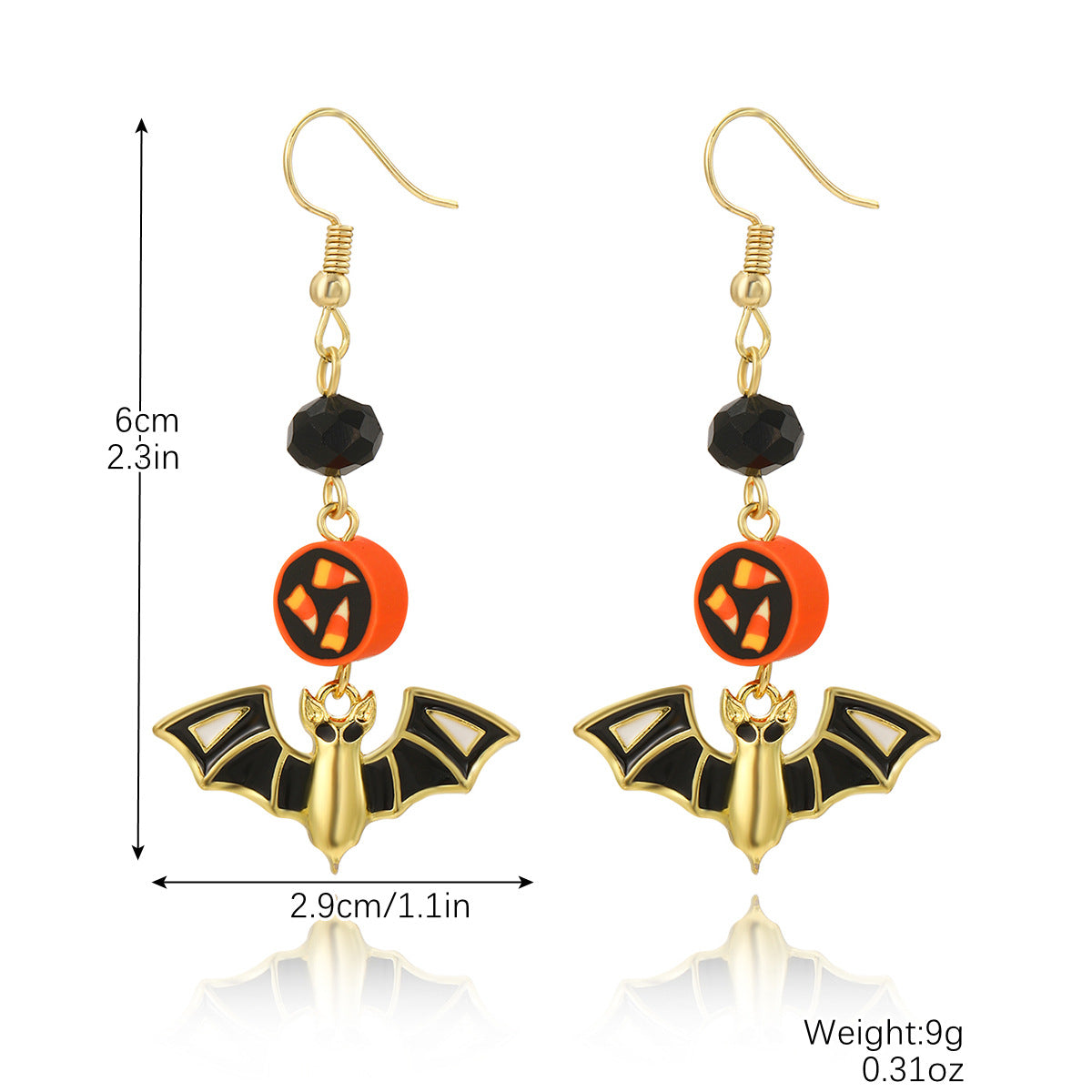 Wholesale Halloween Pumpkin Bat Skull Earrings Set