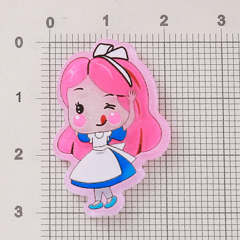Wholesale  10pcs Acrylic Jewelry Accessories Cute Princess Girls Acrylic Flatback