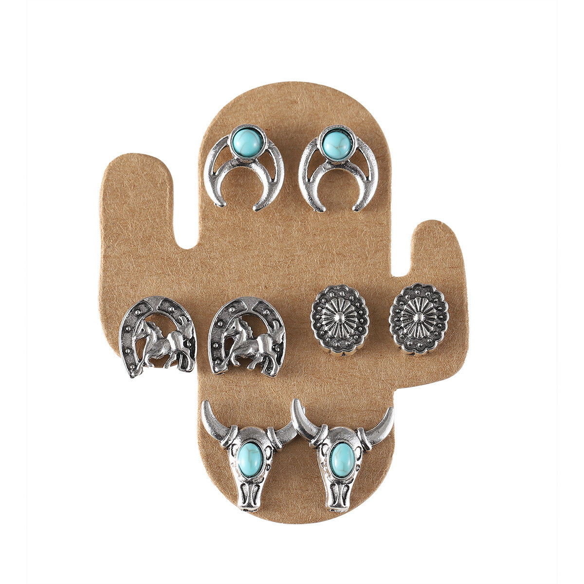 Wholesale Retro Bull Head Boots Various Styles Set Earrings