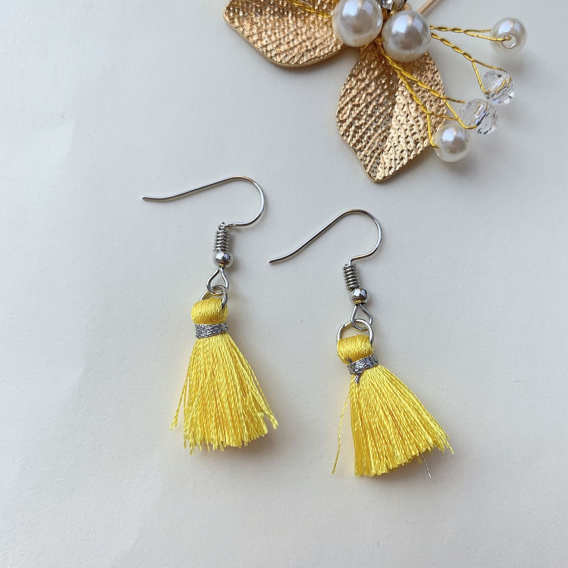 Wholesale Short Gold Thread Tassel Bohemian Earrings