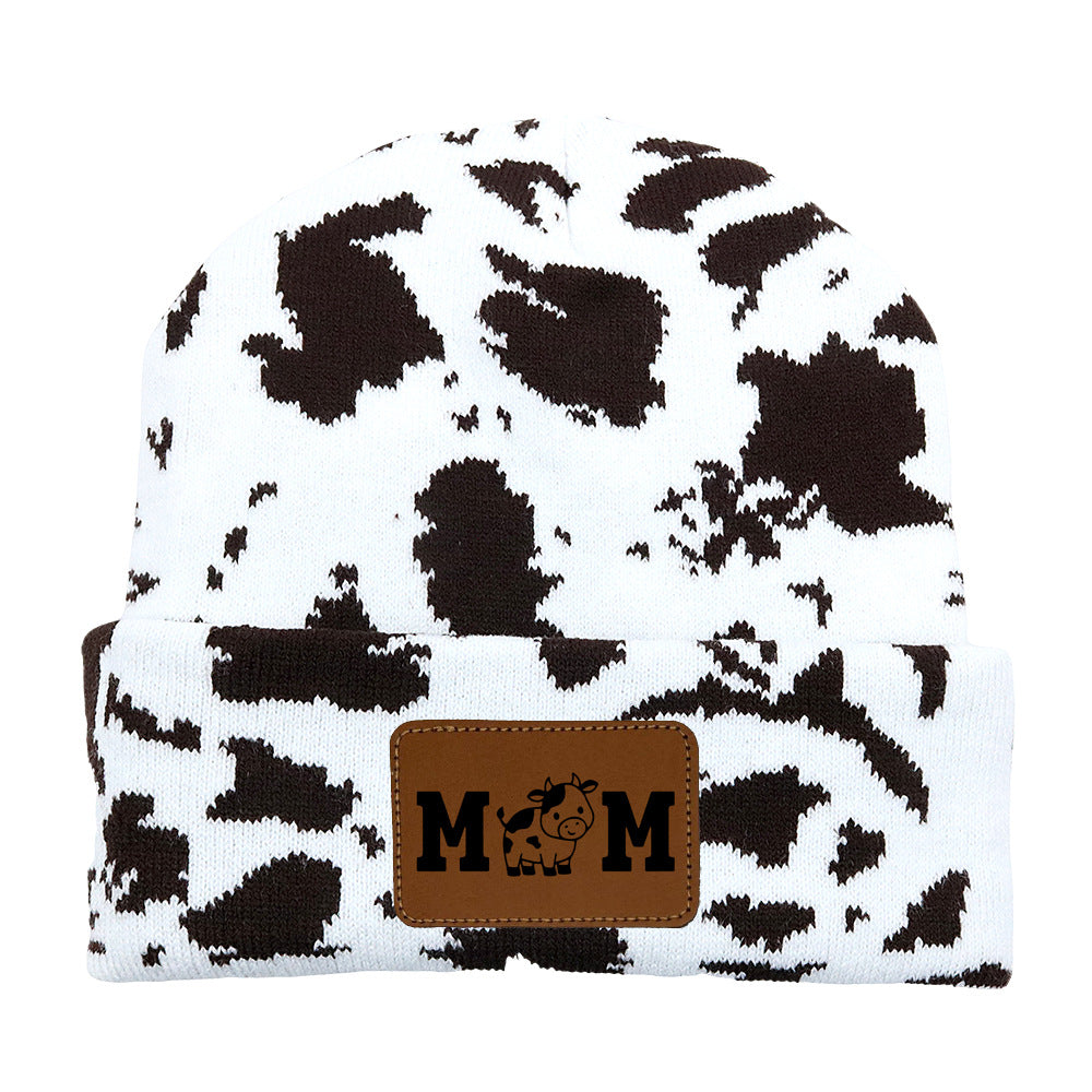Wholesale Knitted Hat MOM Cow DAD Woolen Hat
