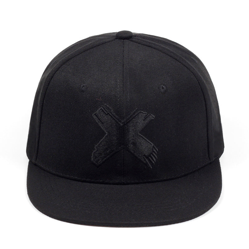 Wholesale Cotton Embroidered Letter X Flat Brim Hat