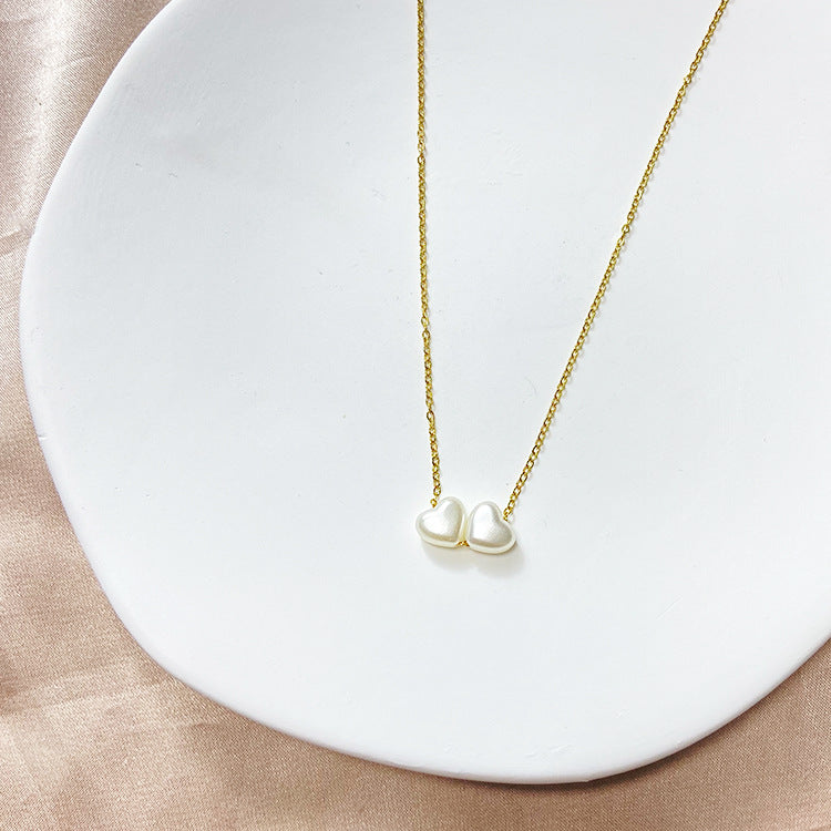 Wholesale Heart-shaped Pearl Stainless Steel Necklaces