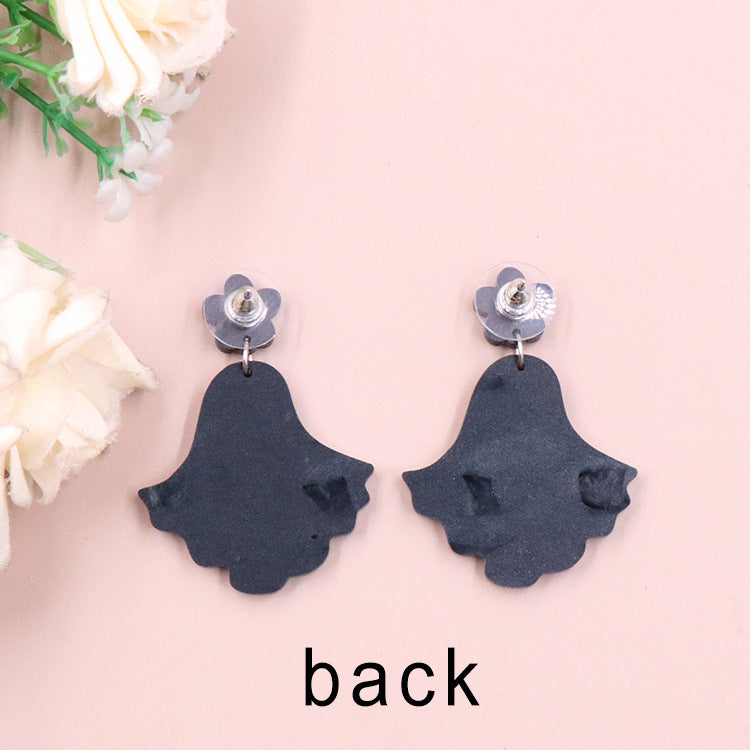 Wholesale 5pairs/pack Flower Ghost Halloween Acrylic Earrings