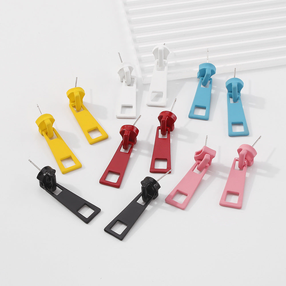 Wholesale Alloy Zipper Lock Earrings
