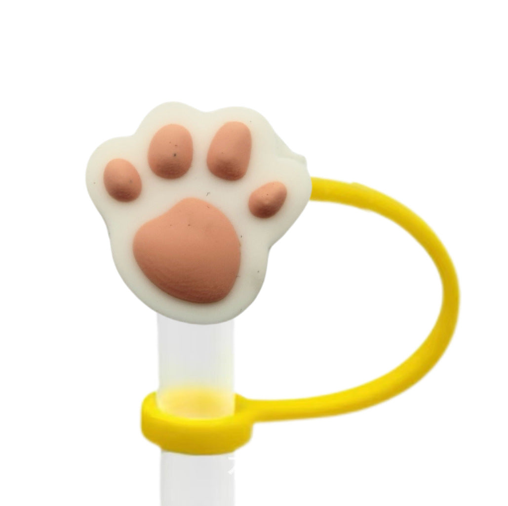 Wholesale 10pcs Paw print straw cover straw cap