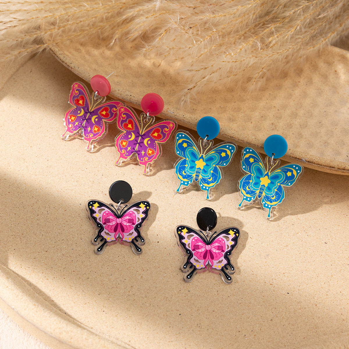Wholesale Acrylic Butterfly Earrings