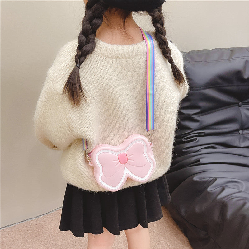 Wholesale Kids Double Sided Butterfly Silicone Messenger Bag