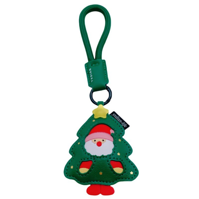 Wholesale Leather Christmas Ornament Keychain