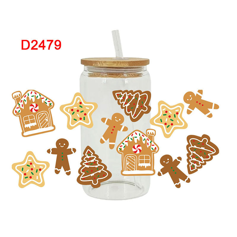 Wholesale UV Transfer Paste Glass 16oz Cup UV DTF Wraps  23cmX11cm