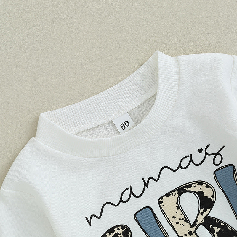 Wholesale Cotton Children's Suit Leopard Print Bell Bottoms Two Piece Set