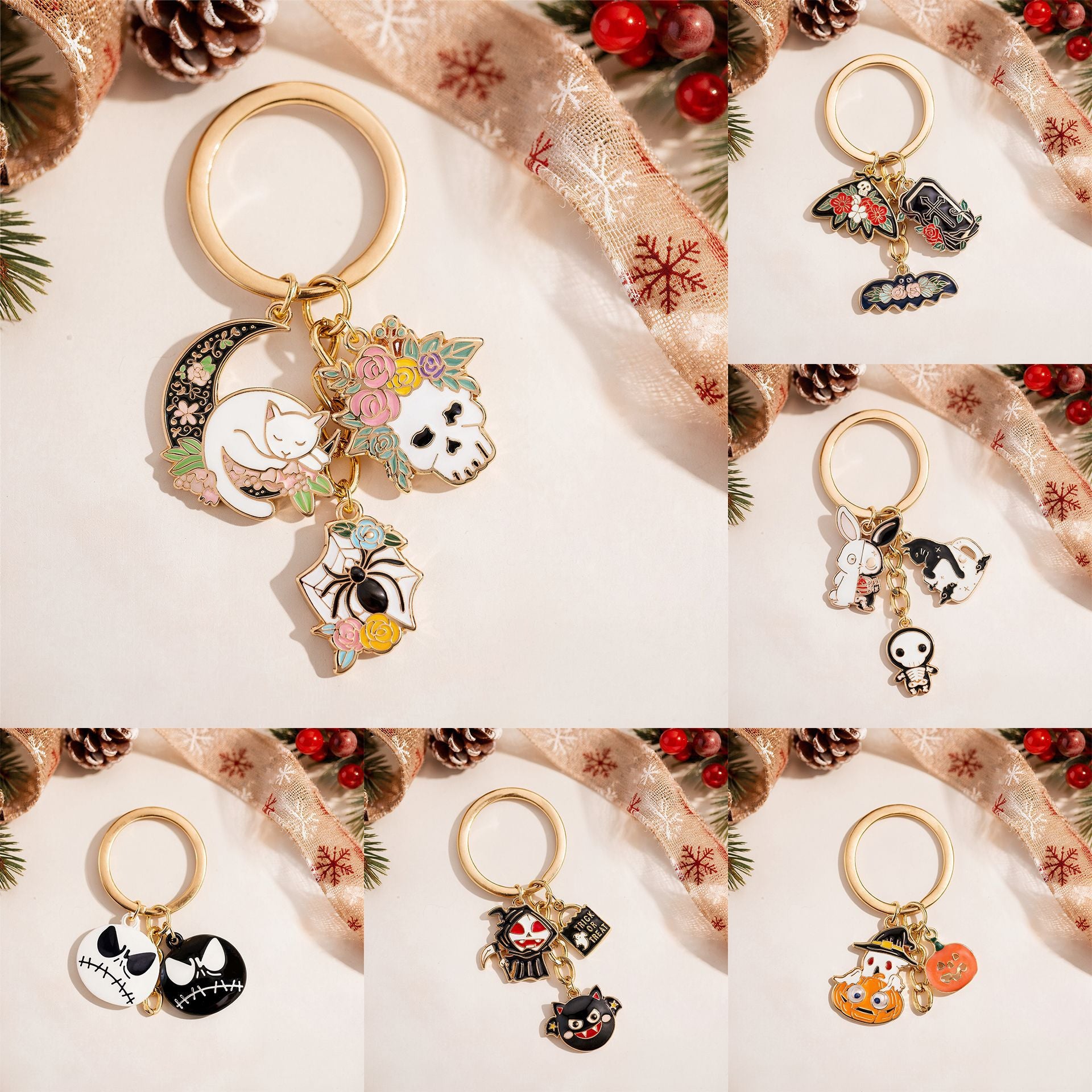 Wholesale  Cartoon Alloy Keychain Bag Charm Cute Decorative Accessory Gift For Party Favors