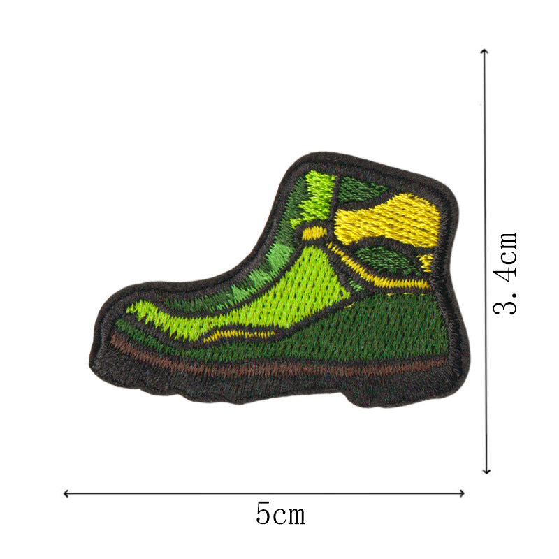 Wholesale 12 Piece Embroidered Patches Iron On Camping Hiking Nature Designs For Shoes Bags Coats