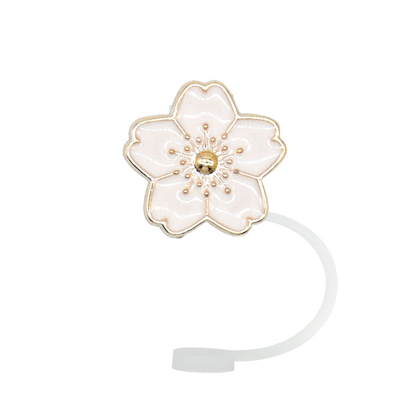 Wholesale 10pcs/packAcrylic Straw Cap Dust Plug Imitation Metal Shell