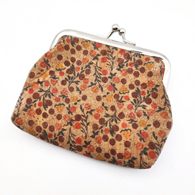 Wholesale Ethnic Pattern Cork Mini Wallet with Buckle