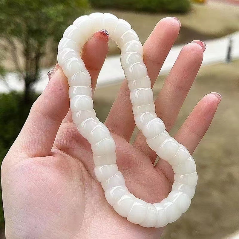 Wholesale Natural white jade bodhi root bracelet