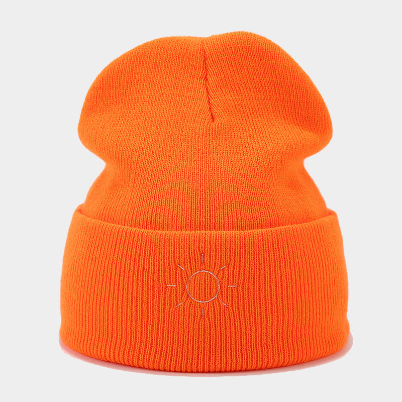 Wholesale Winter Hat Simple Sun Embroidered Woolen Hat Knitted Hat