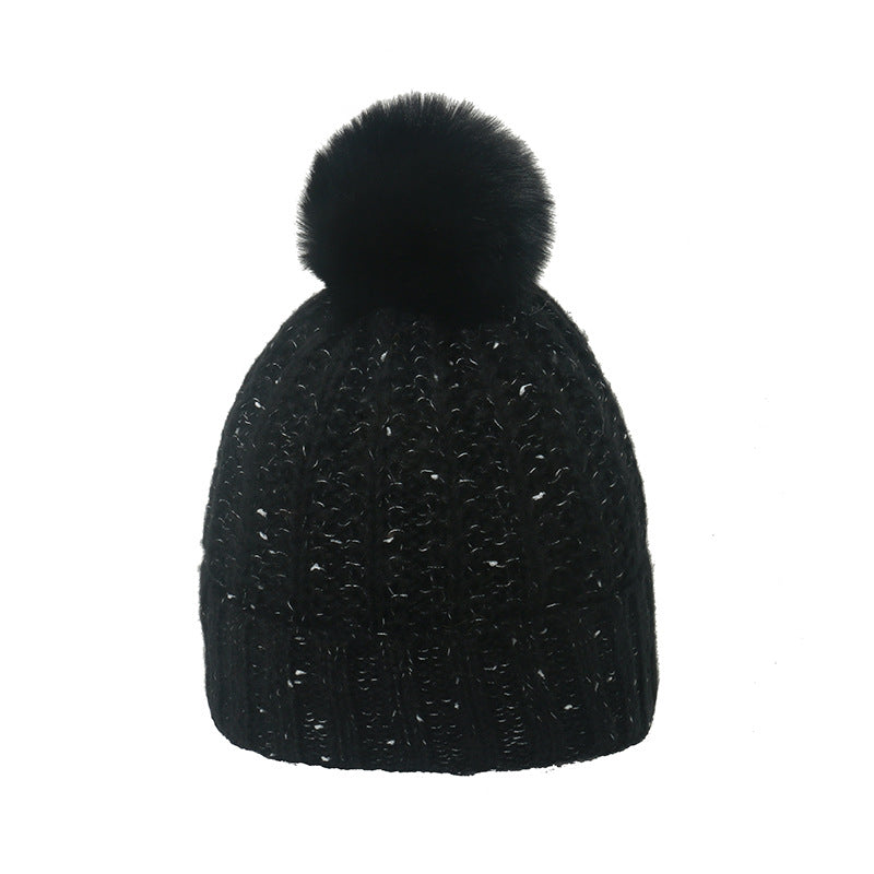 Wholesale Winter Beanie Blended Yarn Plus Velvet Thickened Knitted Hat