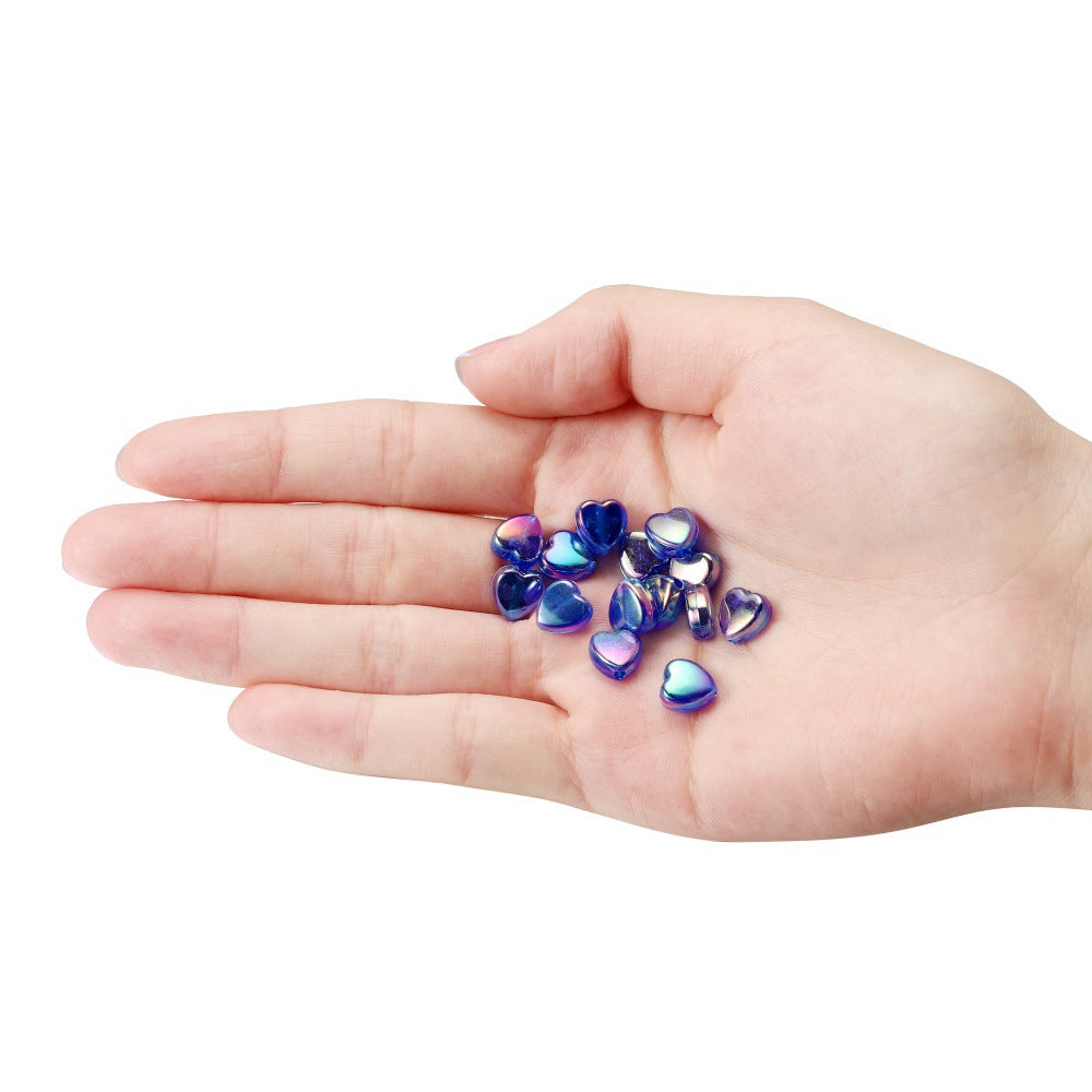 Wholesale 100pcs/pack Acrylic Colorful Love Heart Glossy Beads