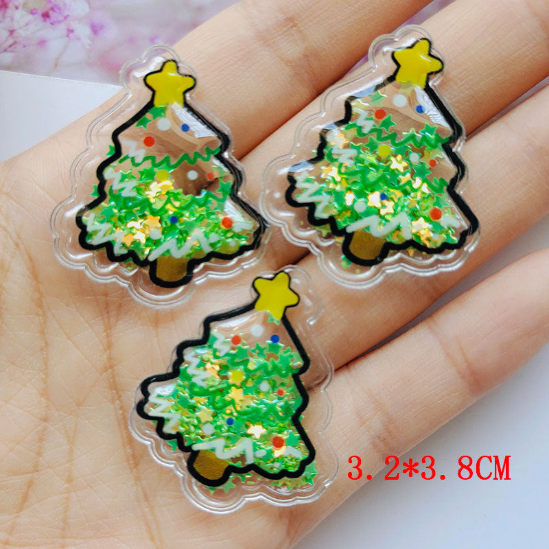 Wholesale PVC Quicksand Christmas Children's Hair Clips DIY Accessories