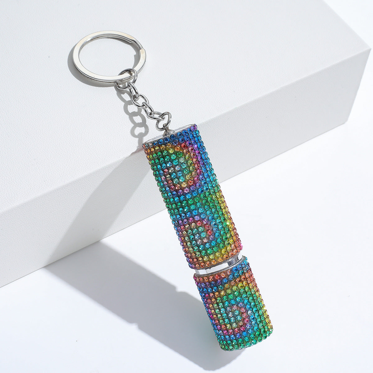 Wholesale Colorful Leopard Print Rhinestone Perfume Bottle Portable Multifunctional Keychain