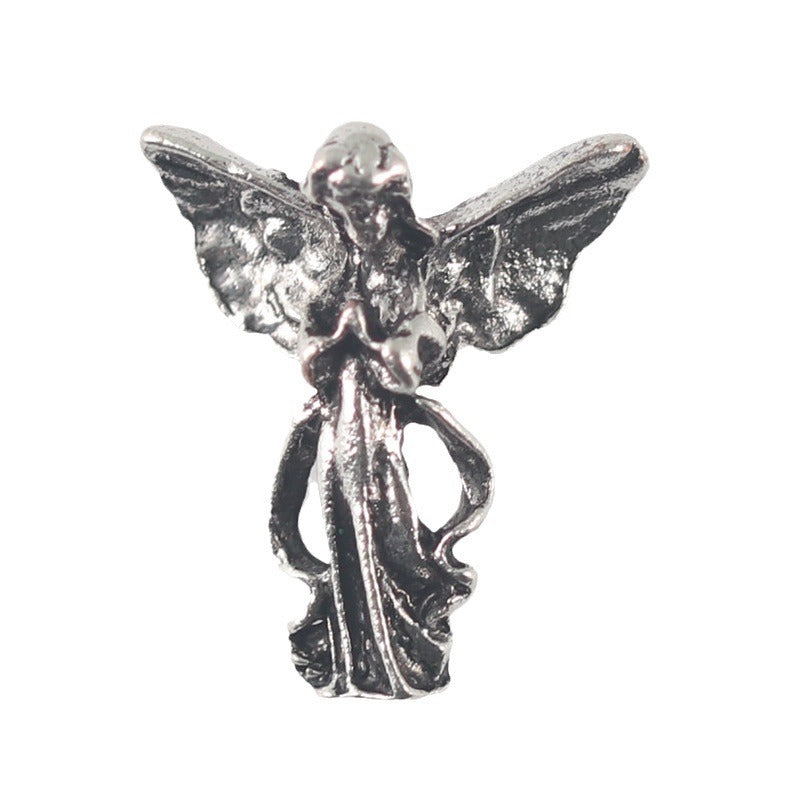 Wholesale Ancient Silver Alloy Angel Skull Nail Art Charms For  Dark Retro Style