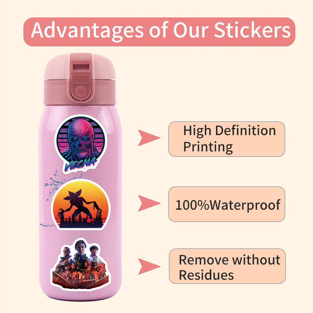 Wholesale 60pcs Red Monster Flower Cartoon Thriller Waterproof Vinyl Stickers OLY Exclusive