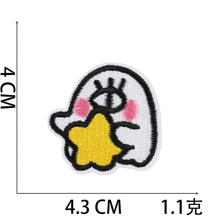 Wholesale Stupid Space Rabbit Embroidery Cloth Sticker Clothes Decoration Patch Spaceship Rabbit Computer Embroidery Sticker Ironing Chapter